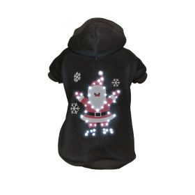 Pet Life LED Lighting Juggling Santa Hooded Sweater Pet Costume (size: large)