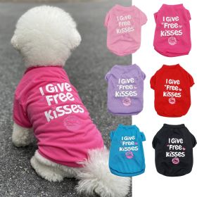 Pet Cotton Clothes for Dogs in Summer English Print Pet Dog Clothes Tank Top T-shirt in Summer (Color: Purple, size: S)