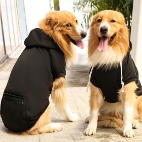 Pet Hoodie For Small Medium Large Dogs; Soft Fleece Dog Clothes With Hat & Pocket; Pet Winter Apparel (Color: Black, size: S)
